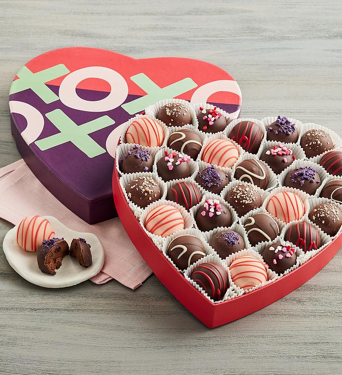 Chocolate Truffles in Valentine&#39;s Day Heart Box